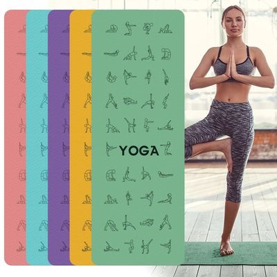 1830*610*6mm EVA Yoga Pose Mat Non Beleg-Yoga Mat Position Line For Beginner